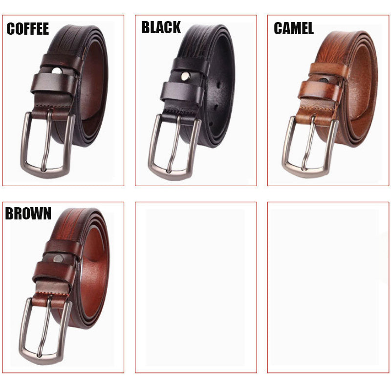 Men's Leather Belt 100% Full Grain Solid Genuine Leather Belt 1.3" Width | N8100