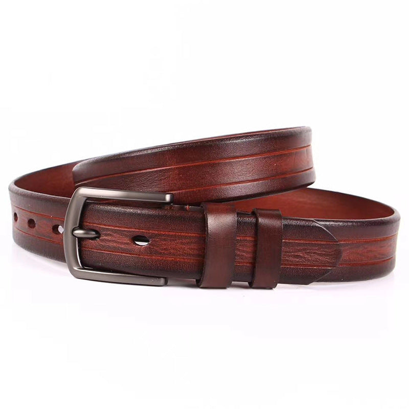Men's Leather Belt 100% Full Grain Solid Genuine Leather Belt 1.3" Width | N8100