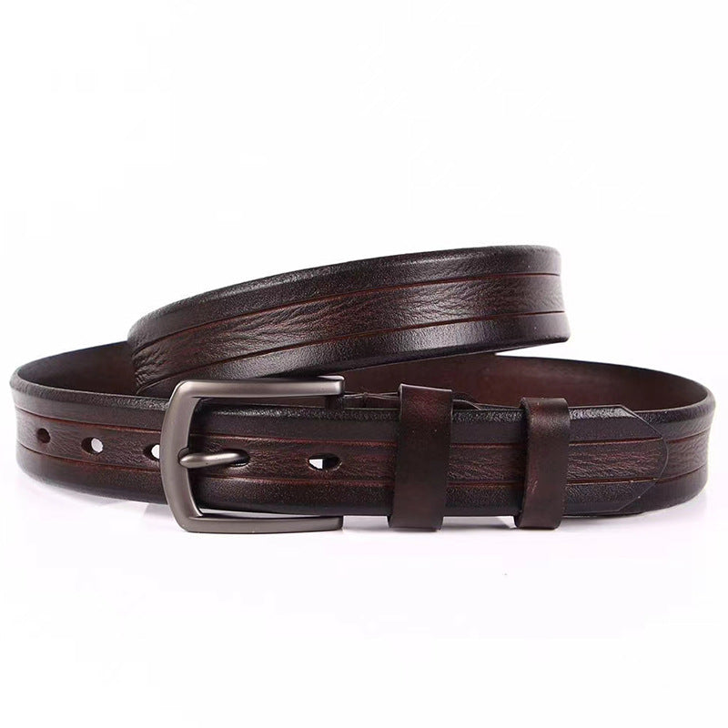 Men's Leather Belt 100% Full Grain Solid Genuine Leather Belt 1.3" Width | N8100