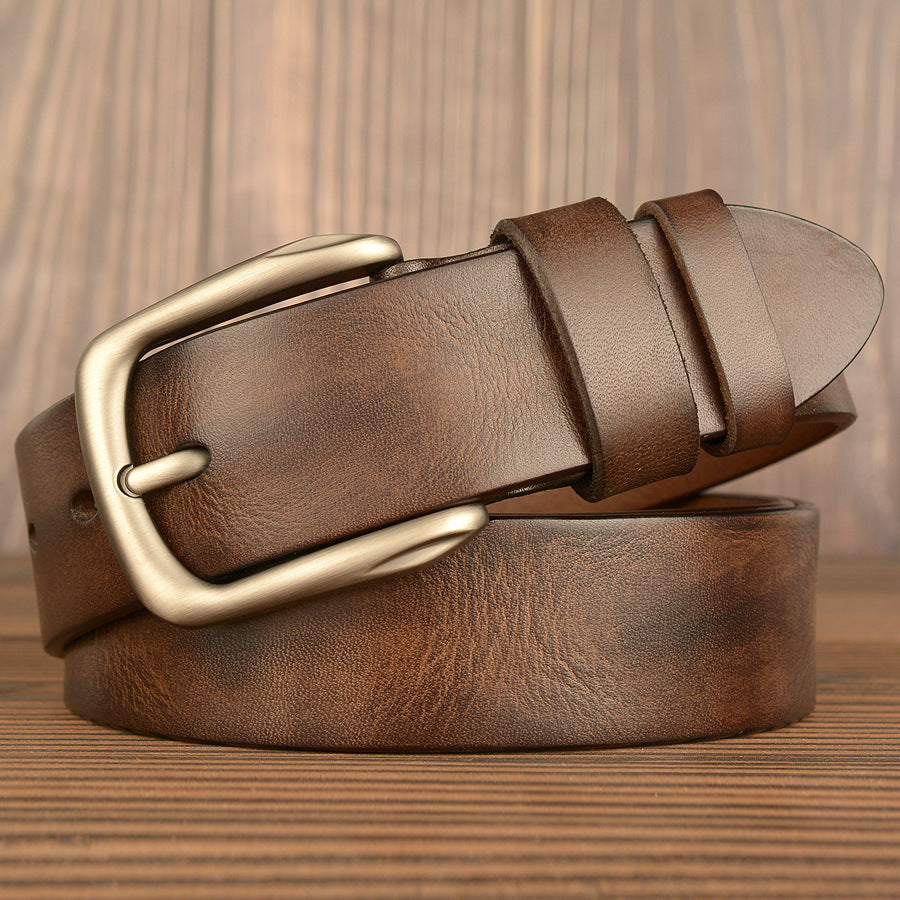 Ceinture en cuir pleine fleur de qualité supérieure pour homme, largeur 1,5" | TCZK01