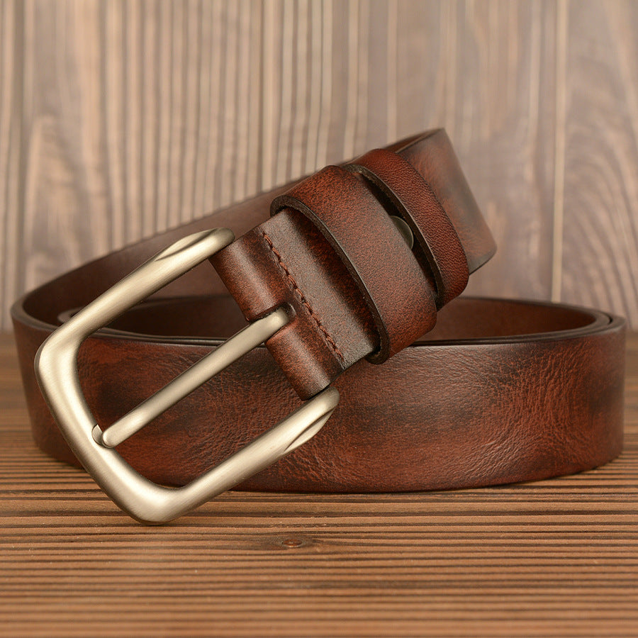 Ceinture en cuir pleine fleur de qualité supérieure pour homme, largeur 1,5" | TCZK01