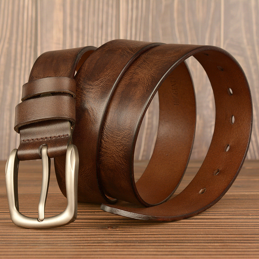 Ceinture en cuir pleine fleur de qualité supérieure pour homme, largeur 1,5" | TCZK01