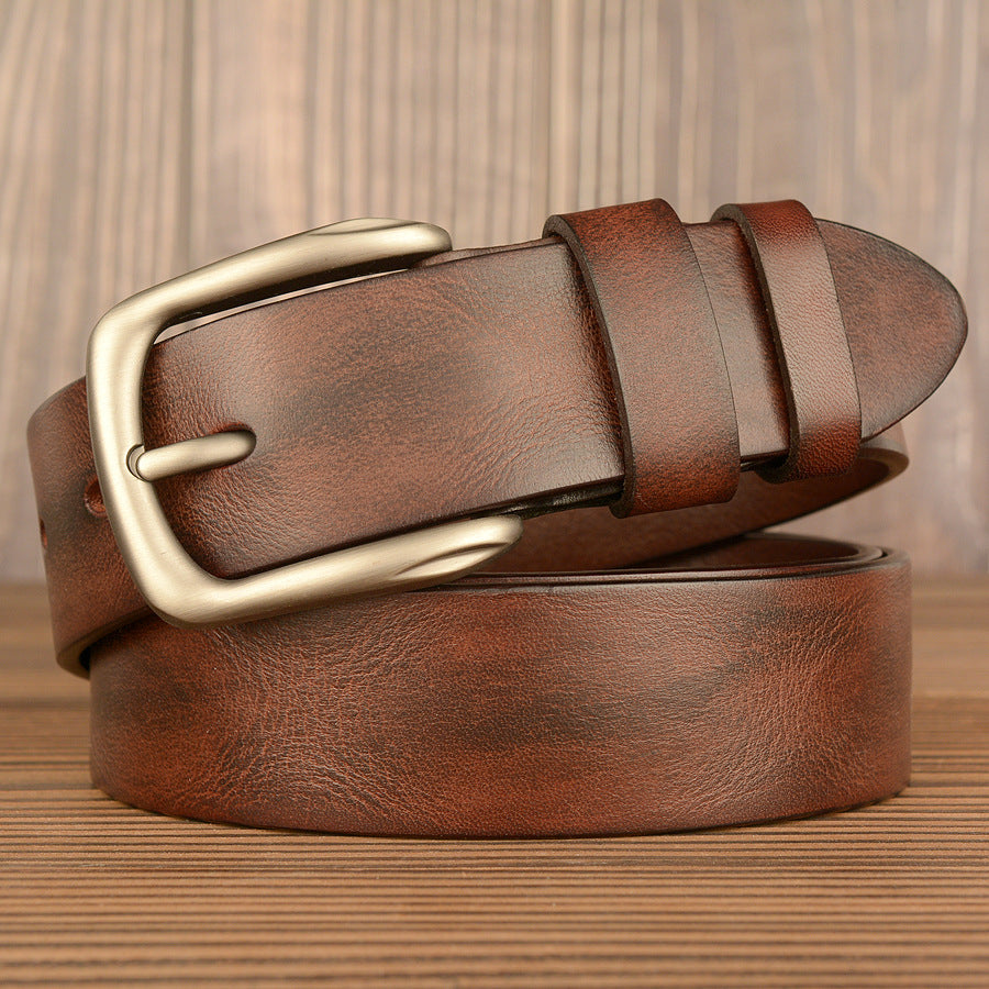 Ceinture en cuir pleine fleur de qualité supérieure pour homme, largeur 1,5" | TCZK01