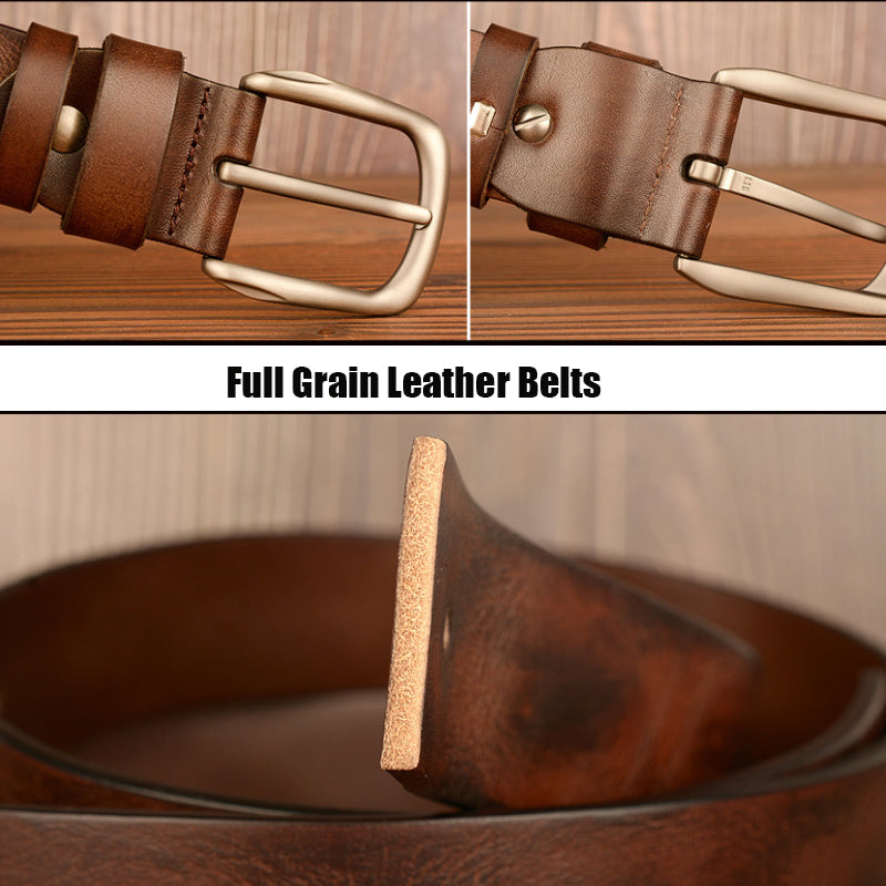 Ceinture en cuir pleine fleur de qualité supérieure pour homme, largeur 1,5" | TCZK01