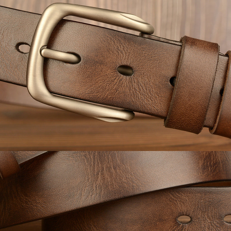 Ceinture en cuir pleine fleur de qualité supérieure pour homme, largeur 1,5" | TCZK01