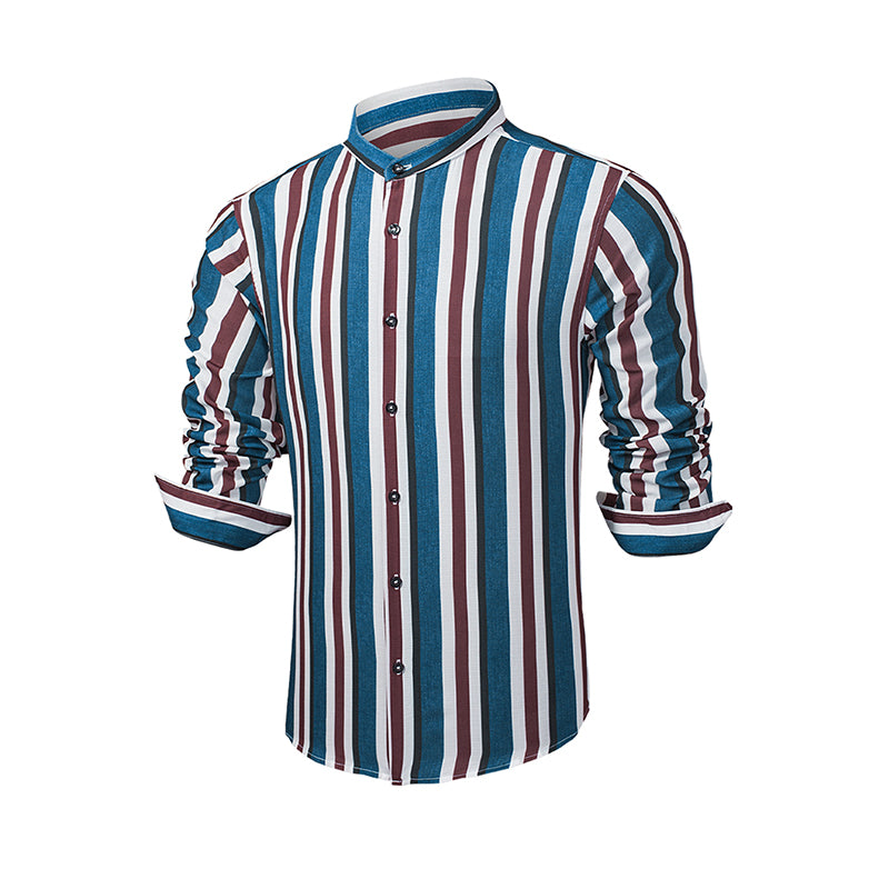 Camicie a righe a maniche lunghe casual da uomo con bottoni | MC255371