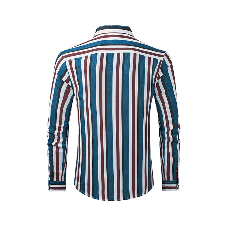 Camicie a righe a maniche lunghe casual da uomo con bottoni | MC255371