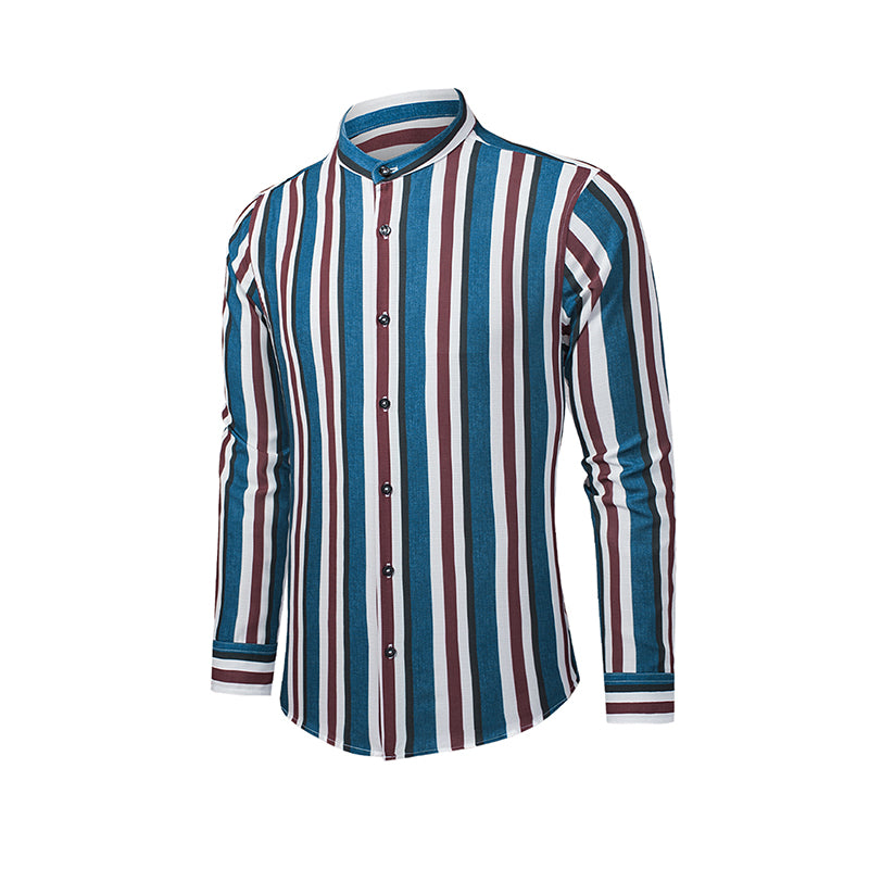 Camicie a righe a maniche lunghe casual da uomo con bottoni | MC255371
