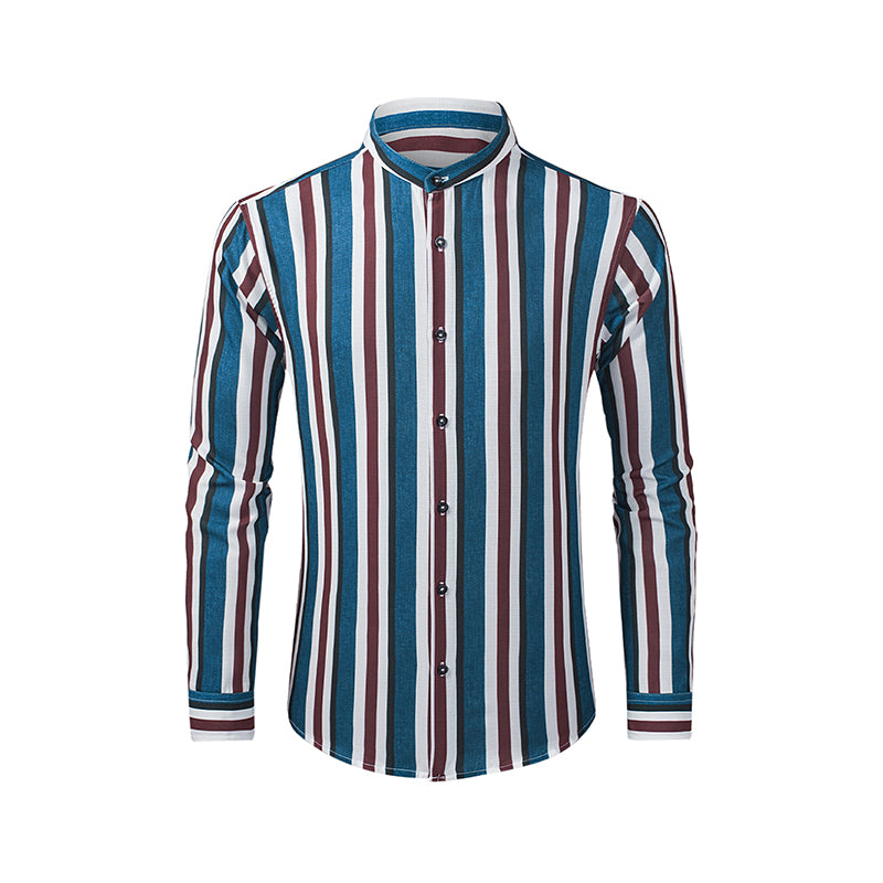 Camicie a righe a maniche lunghe casual da uomo con bottoni | MC255371