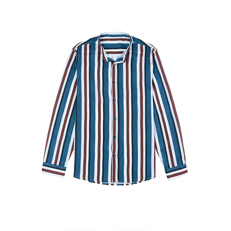 Camicie a righe a maniche lunghe casual da uomo con bottoni | MC255371