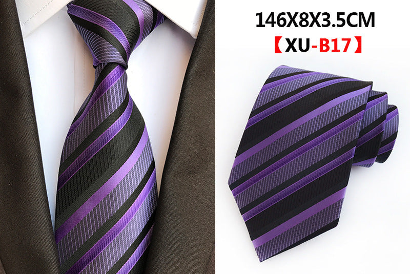 Men Ties Stripes Woven Silk Necktie For Formal Business Party | XU-B