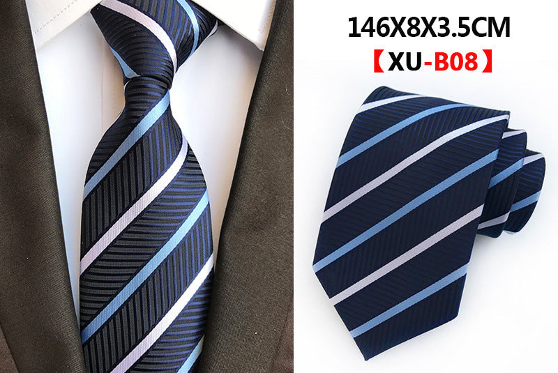 Men Ties Stripes Woven Silk Necktie For Formal Business Party | XU-B
