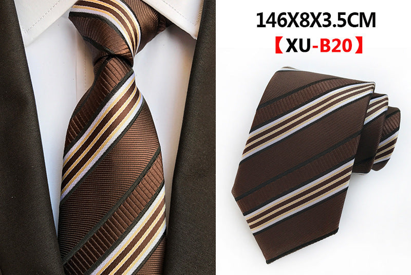 Men Ties Stripes Woven Silk Necktie For Formal Business Party | XU-B