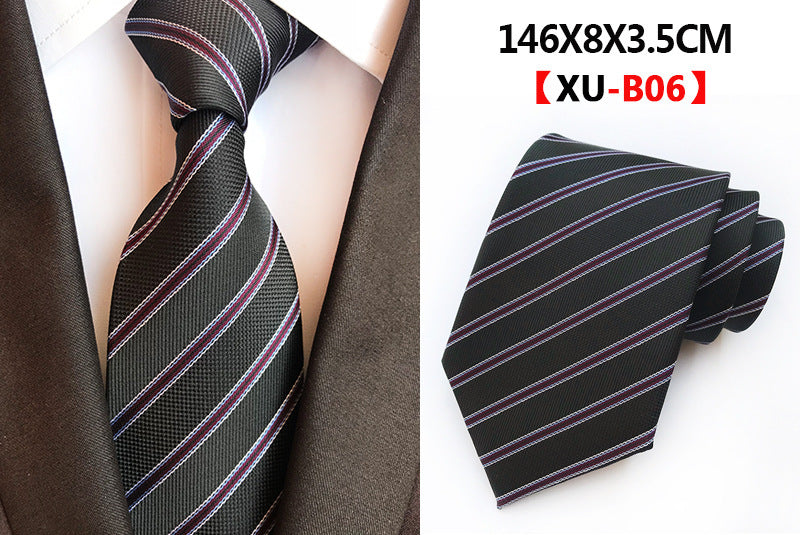 Men Ties Stripes Woven Silk Necktie For Formal Business Party | XU-B