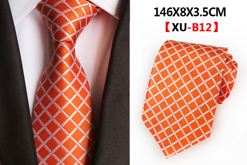Men Ties Stripes Woven Silk Necktie For Formal Business Party | XU-B