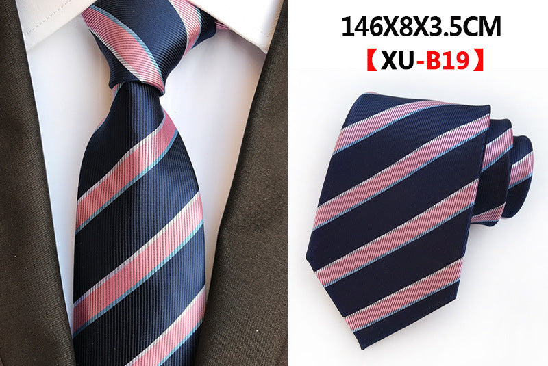 Men Ties Stripes Woven Silk Necktie For Formal Business Party | XU-B