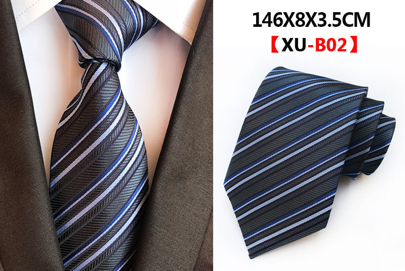 Men Ties Stripes Woven Silk Necktie For Formal Business Party | XU-B