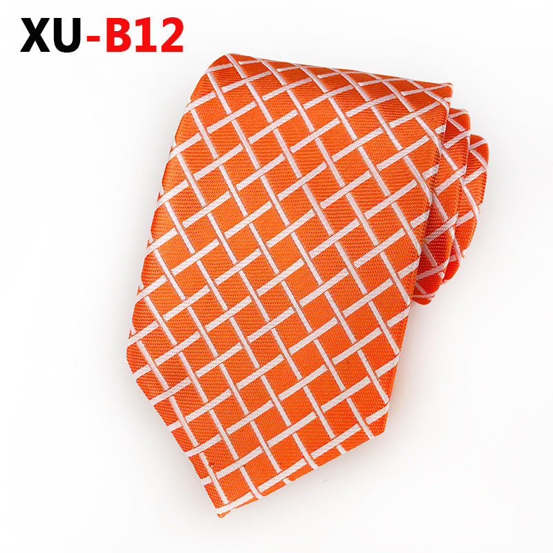 Men Ties Stripes Woven Silk Necktie For Formal Business Party | XU-B