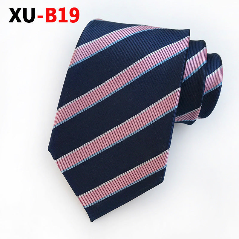 Men Ties Stripes Woven Silk Necktie For Formal Business Party | XU-B