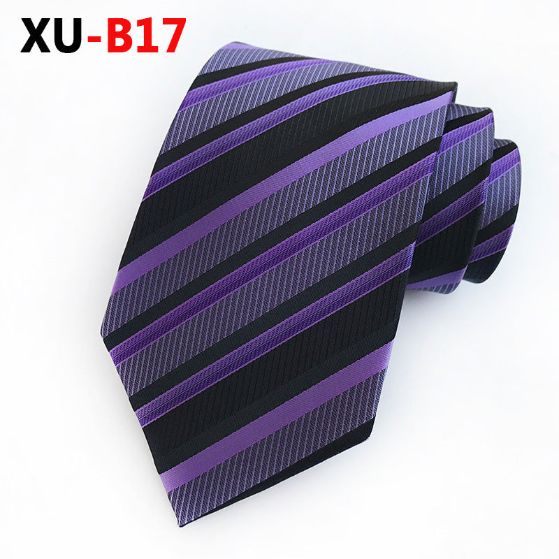 Men Ties Stripes Woven Silk Necktie For Formal Business Party | XU-B
