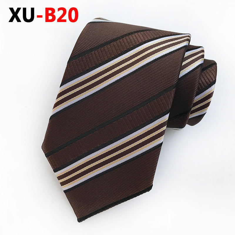 Men Ties Stripes Woven Silk Necktie For Formal Business Party | XU-B