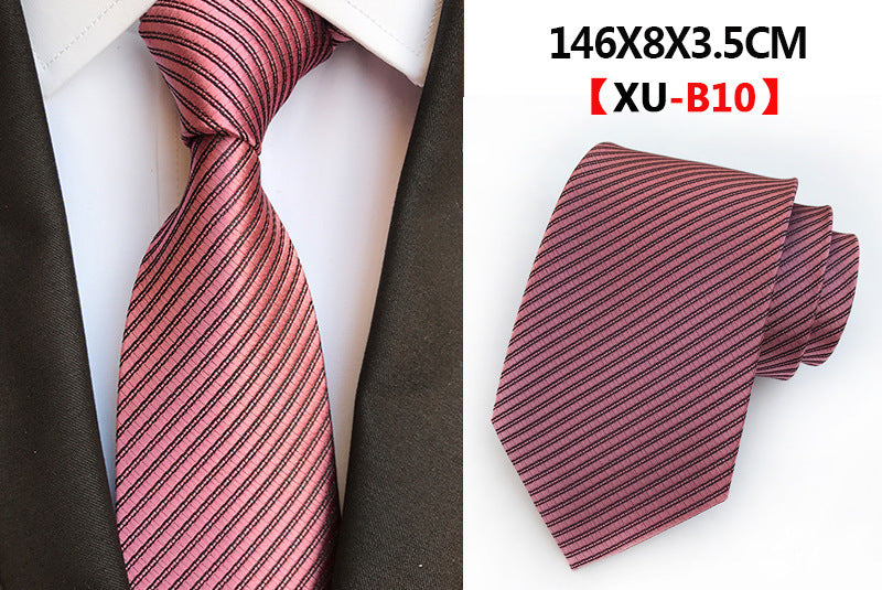 Men Ties Stripes Woven Silk Necktie For Formal Business Party | XU-B