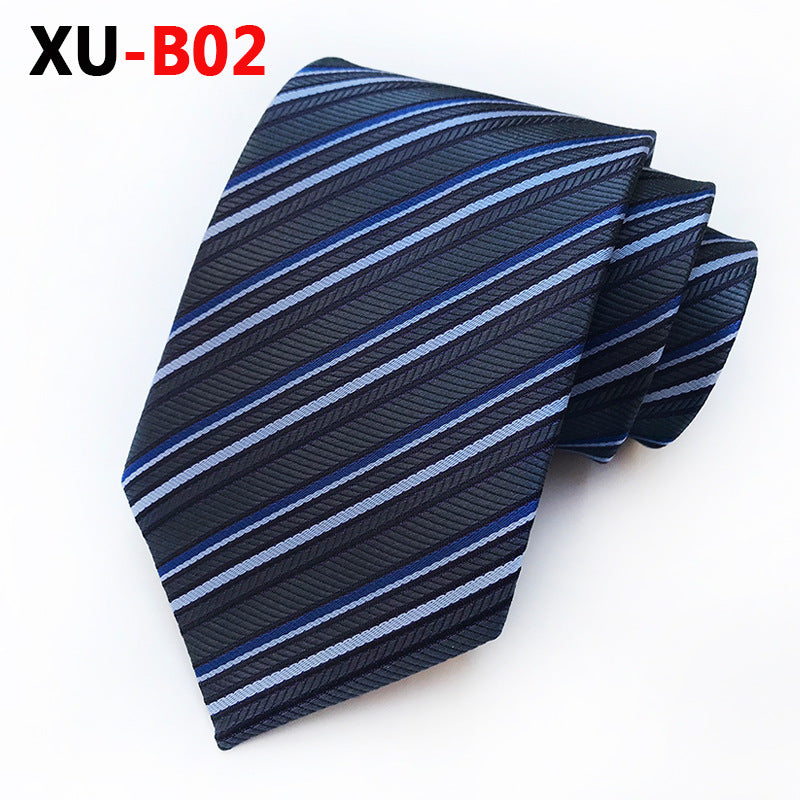 Men Ties Stripes Woven Silk Necktie For Formal Business Party | XU-B