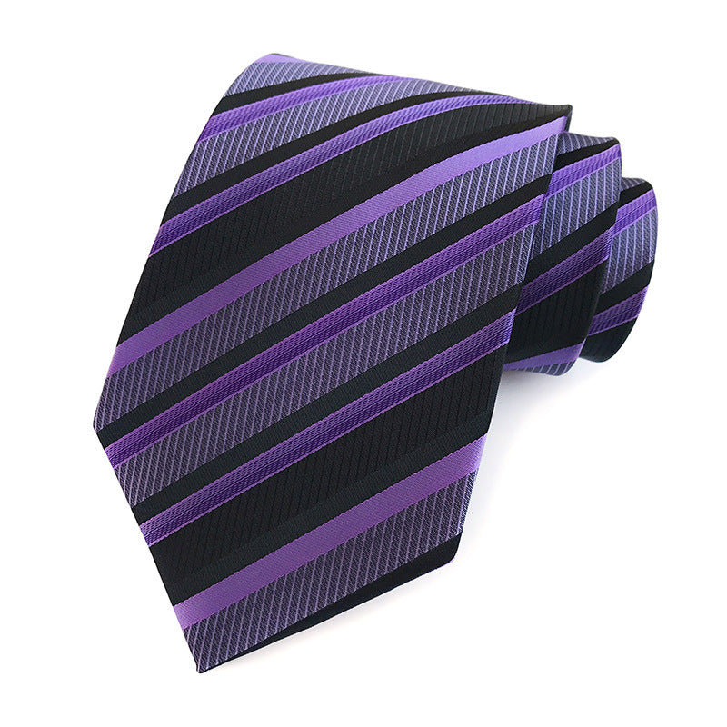 Men Ties Stripes Woven Silk Necktie For Formal Business Party | XU-B