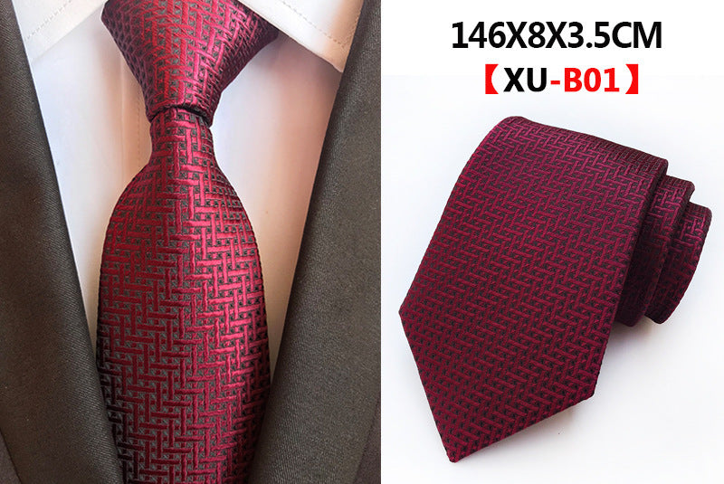 Men Ties Stripes Woven Silk Necktie For Formal Business Party | XU-B