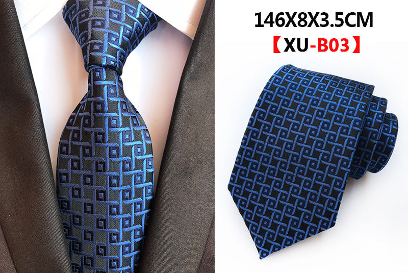 Men Ties Stripes Woven Silk Necktie For Formal Business Party | XU-B