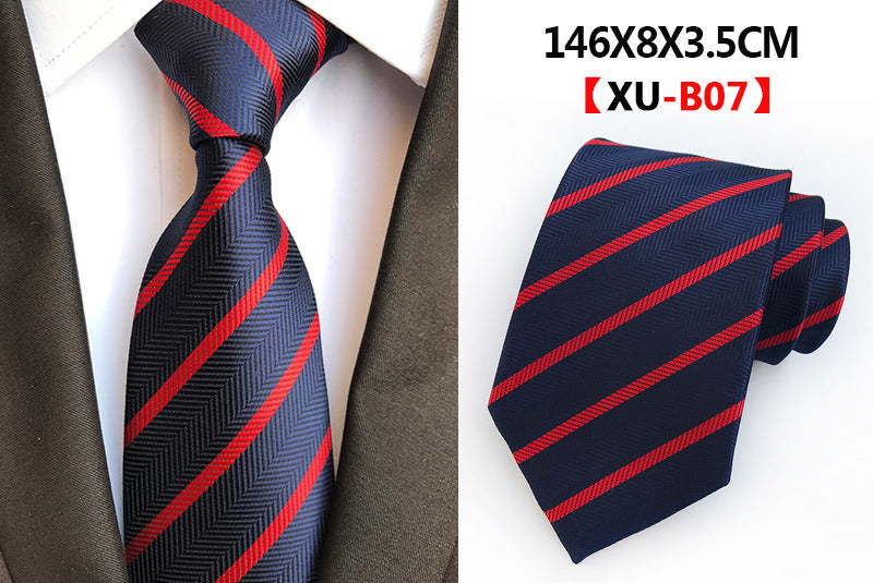 Men Ties Stripes Woven Silk Necktie For Formal Business Party | XU-B