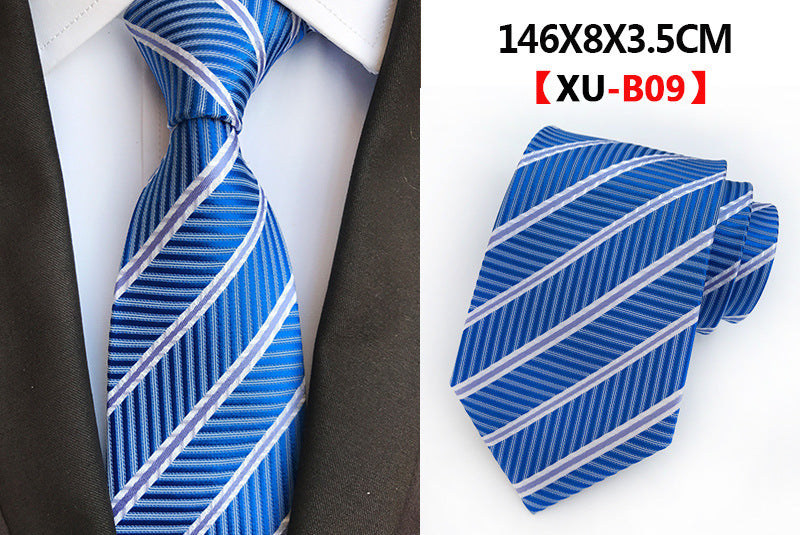 Men Ties Stripes Woven Silk Necktie For Formal Business Party | XU-B