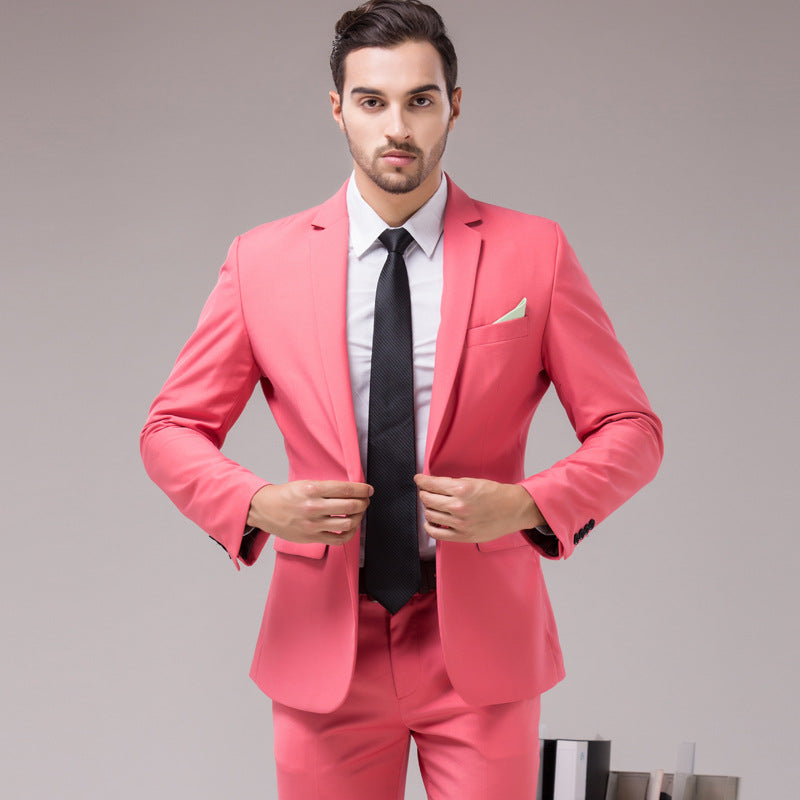 Men’s Premium 2 Piece Suit Smart Fit Prom Suits Work Wedding Casual Parties Business Tuxedo Blazer and Pants Trouser Set - X16