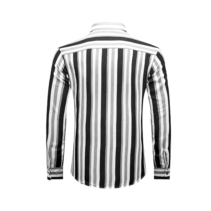 Camicie a righe a maniche lunghe casual da uomo con bottoni | MC255371