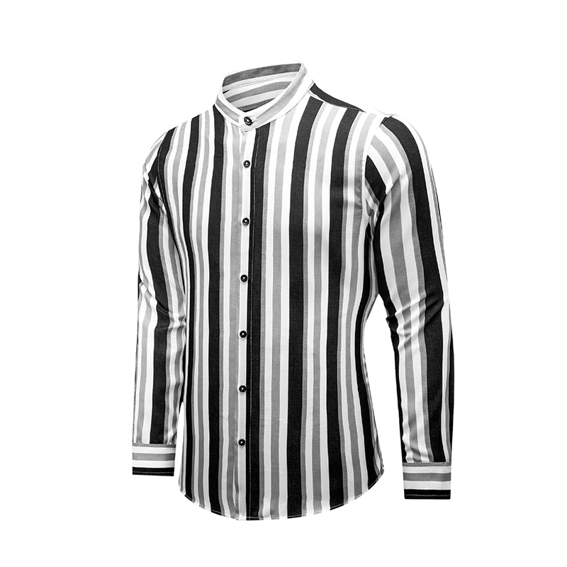 Camicie a righe a maniche lunghe casual da uomo con bottoni | MC255371