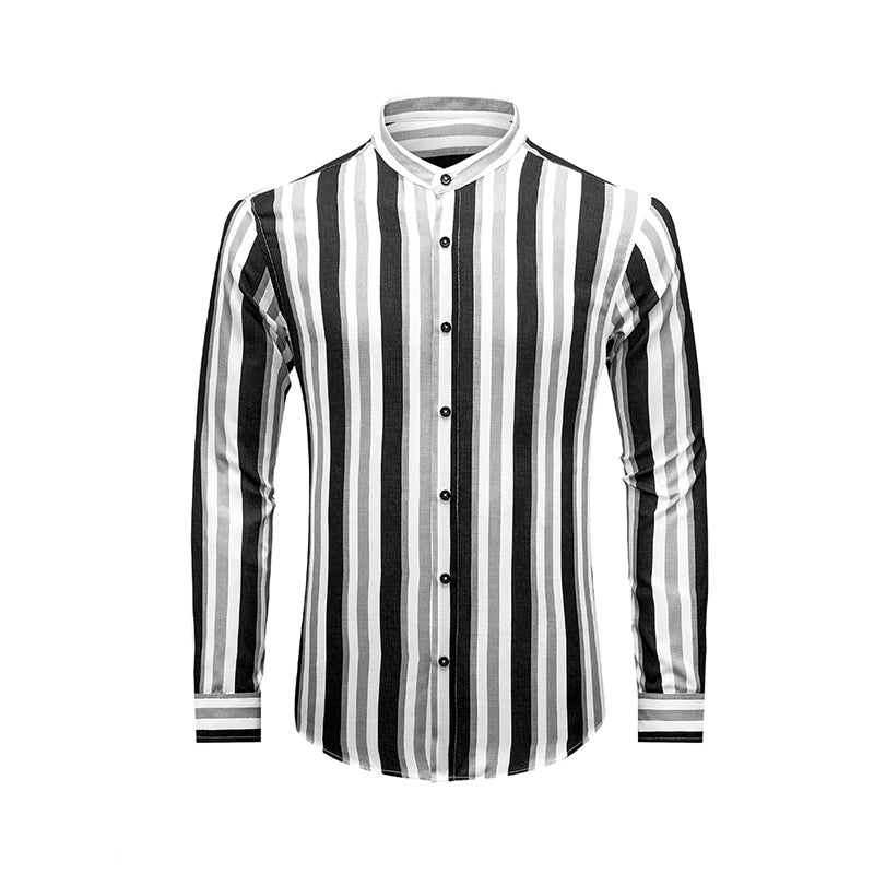 Camicie a righe a maniche lunghe casual da uomo con bottoni | MC255371