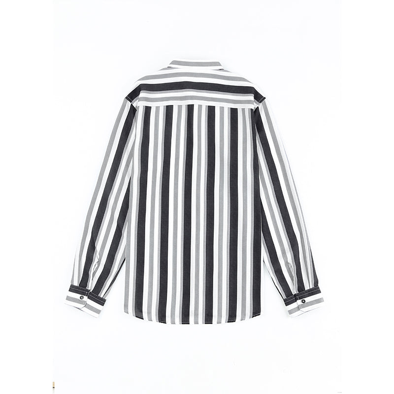 Camicie a righe a maniche lunghe casual da uomo con bottoni | MC255371