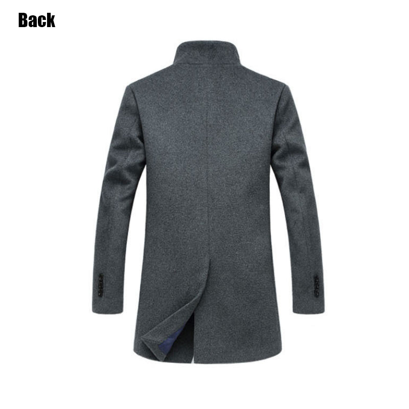Trench da uomo di qualità premium in misto lana di media lunghezza | XZ1681