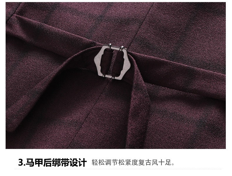 Completo da uomo di qualità premium, 3 pezzi, monopetto, blazer, gilet e pantaloni, casual, da festa e da lavoro, due bottoni, vestibilità elegante | TZ94 