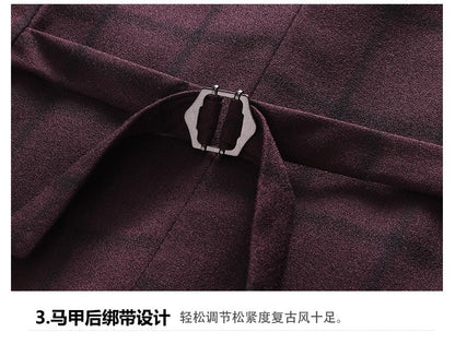 Completo da uomo di qualità premium, 3 pezzi, monopetto, blazer, gilet e pantaloni, casual, da festa e da lavoro, due bottoni, vestibilità elegante | TZ94 