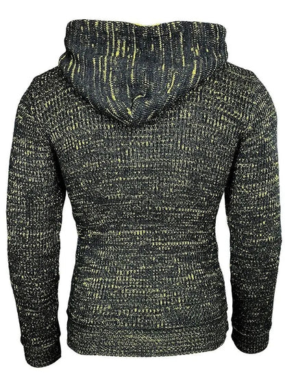 Pull à capuche et manches longues pour homme, élégant et chaud, avec col zippé et sweat-shirt d'hiver 