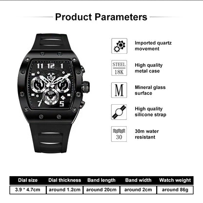 Montre de luxe pour homme en forme de tonneau de vin, montre mécanique entièrement automatique et étanche | G5867 