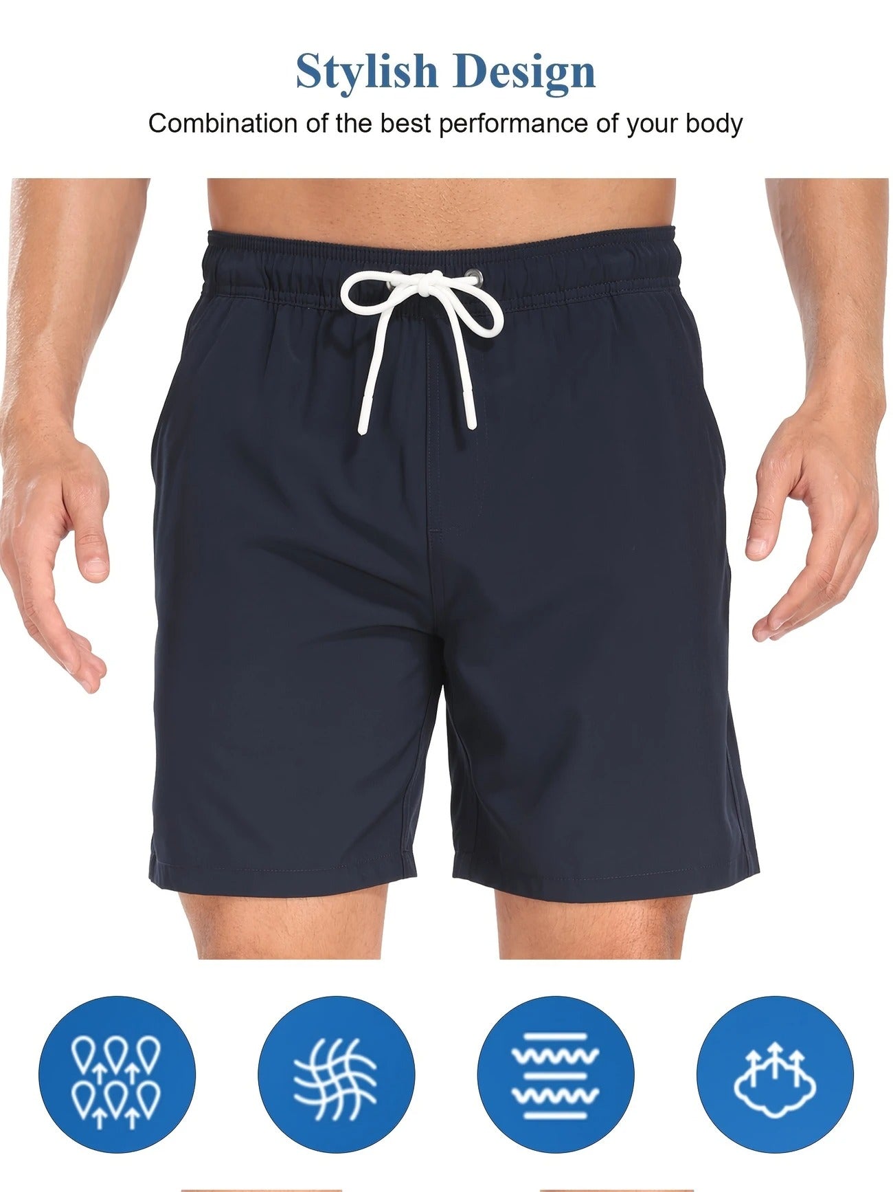 Men’s Quick-Dry Summer Beach Shorts Milk Silk Lined Swim Trunks for Men | 265SCTK
