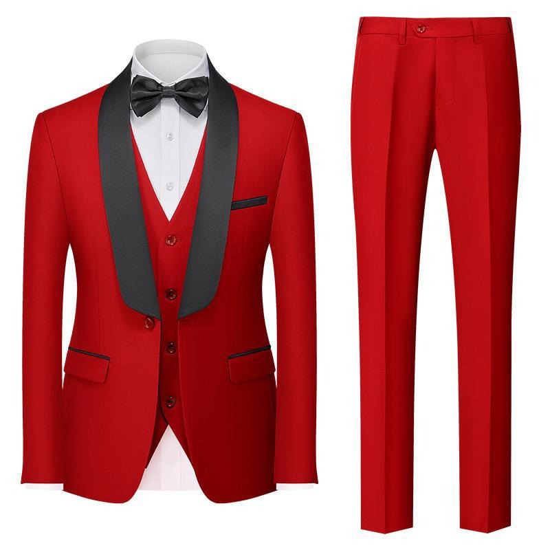 Men's Premium Suit Casual Regular Smart Fit 3 Pieces Prom Tuxedo Shawl Lapel Wedding Party Groomsmen Suits (Blazer + Vest + Pants) | 601