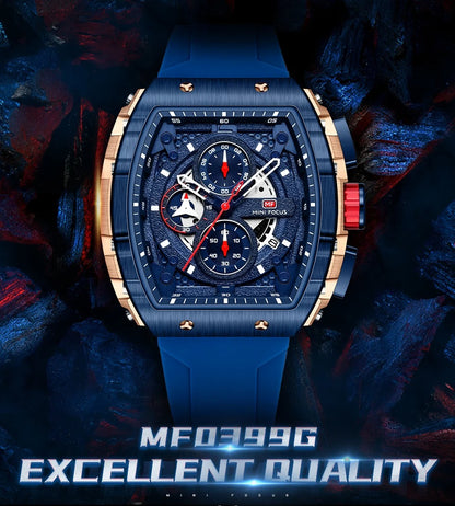 Montres de sport à quartz de luxe pour hommes avec bracelet en silicone et chronographe | MF0399G 