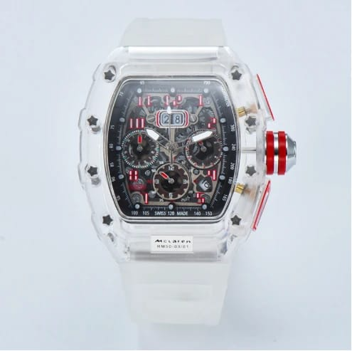Men's Luxury Best Sports Watch Transparent Case Chronograph New Gift Watches |