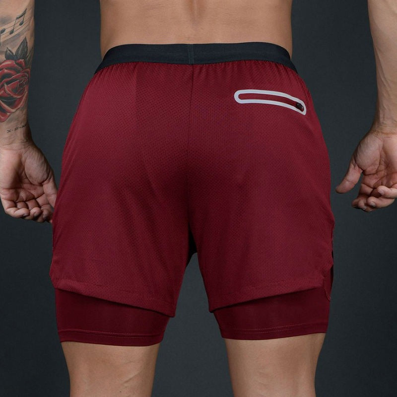 Short de basket-ball respirant à séchage rapide pour homme, short d'entraînement très élastique avec poches intérieures, short de sport | DK45 