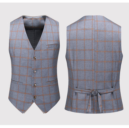 Completo da uomo di qualità premium, 3 pezzi, monopetto, blazer, gilet e pantaloni, casual, da festa e da lavoro, due bottoni, vestibilità elegante | TZ94 
