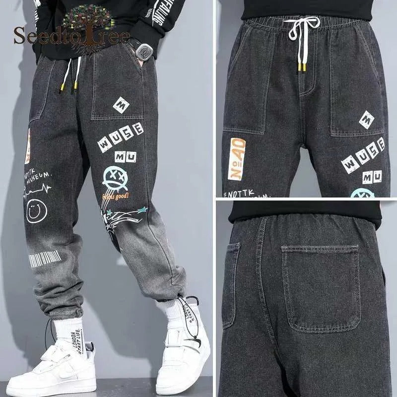 Pantalon en jean pour homme, nouveau design Toon, imprimé, décontracté, ample, mode, cargo | K5266 