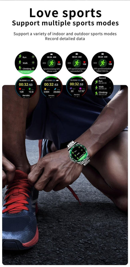 Montre connectée pour homme avec bracelet en acier et appels BT, style Rolex, pour le sport et les affaires | AW-12 